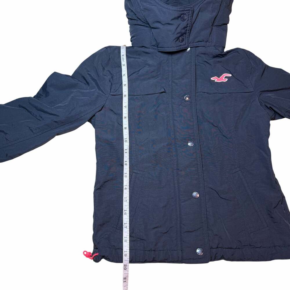Hollister California Women's All-Weather Hooded Fleece-Lined Jacket Navy - Picture 5 of 6